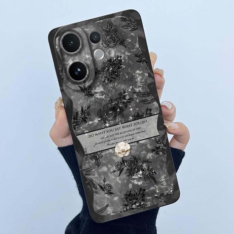 For Vivo V60 Phone Case V2511 Cover Fashion Simplicity Flowers Soft Liquid Silicone Shell For Vivo V 60 VivoV60 5G 2025 Fundas