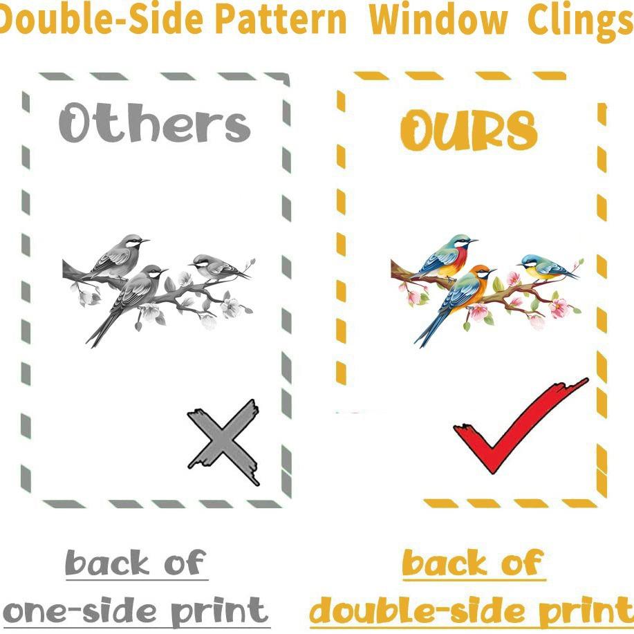 Spring Static Cling Window Stickers Cartoon Colorful Animals Tulips Flowers Living Room Wall PVC Glass Decals