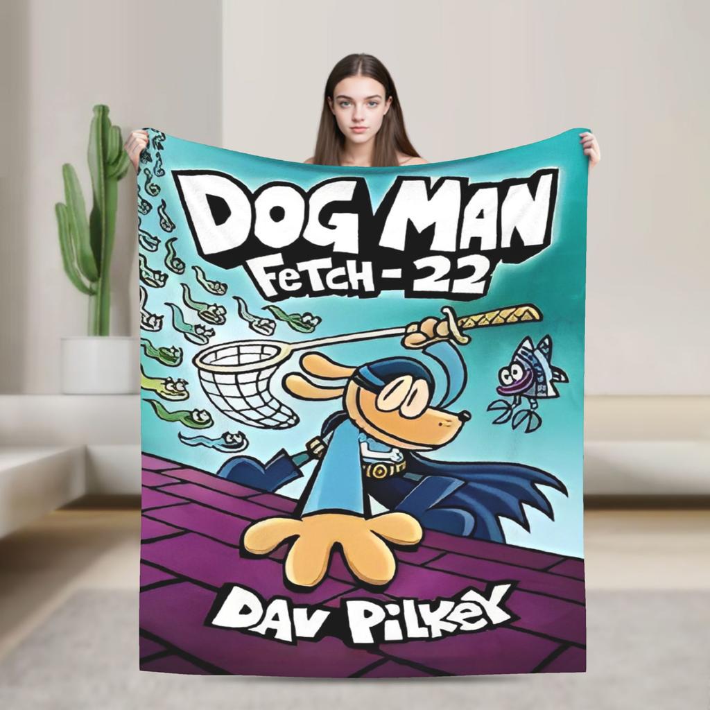 Dog Man Dogman Movie Comic Blankets Cartoon Flannel Awesome Breathable Throw Blankets for Coverlet Summer