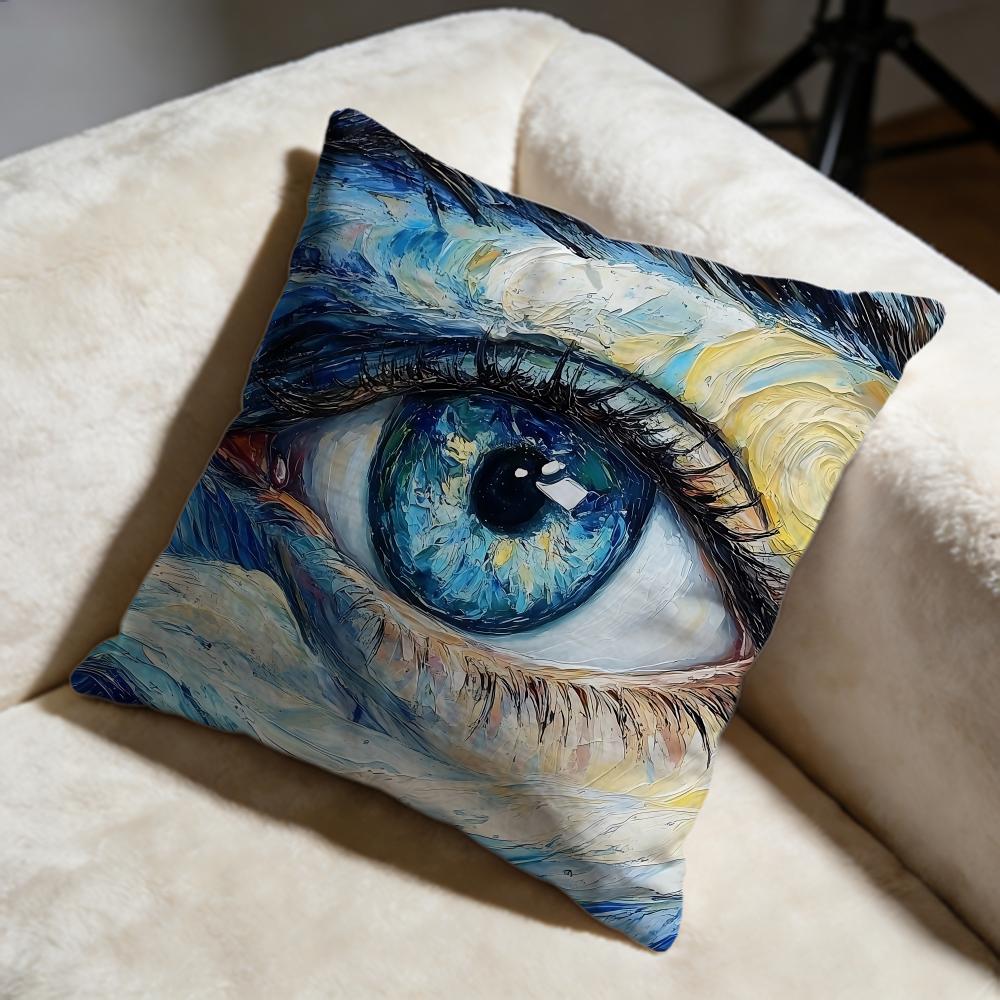 Creative Art Eyes Cushion Cover Soft Decorative Pillow Case Suitable for Bedroom Sofa Car Travel Use