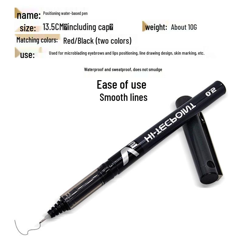 Water-Based Embroidery Marker Pen: 0.5 Fine Tip for Positioning Eyebrow and Lip Lines