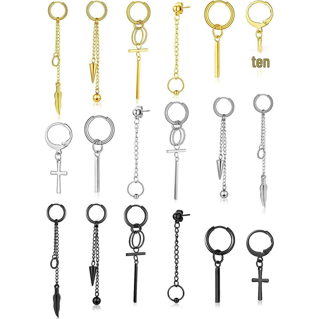 Luxury Stainless Steel Women's Stud Earrings: European & American Fashion Set