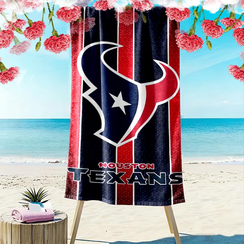 Houston Texans Print Beach Towel, Large Soft Quick Dry Towel for Beach Camping Swimming