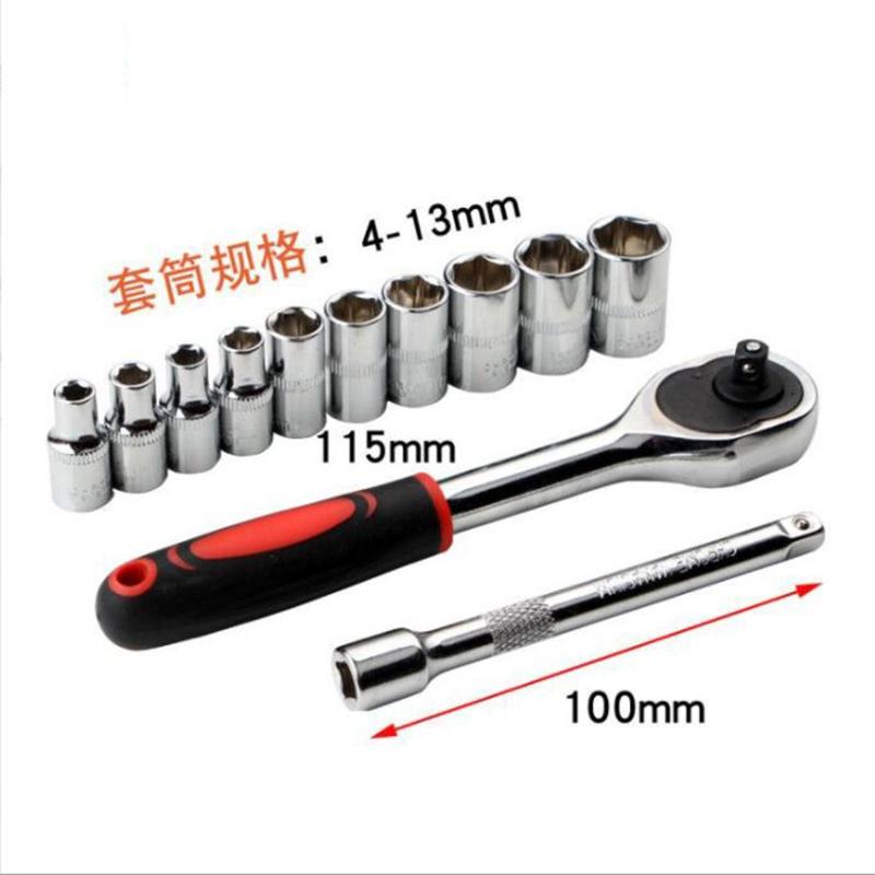 1/4'' 3/8''  1/2'' Socket Wrench Set Extension Rod Multi-function Ratchet Spanner Set Car Motorcycle Repair Hand Tool Set