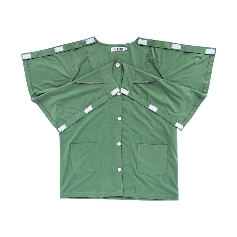 Summer Short Sleeve Cotton Clothing for Bedridden & Post-Op Patients