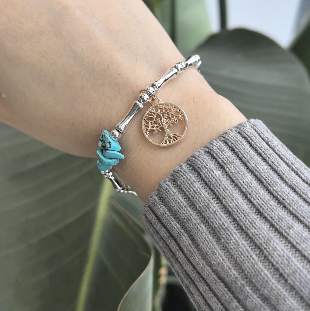 925 Silver Bracelet Bangle Simple Green Leaf Elegant Nature For Woman Girl Fashion Jewelry Gift Dropship