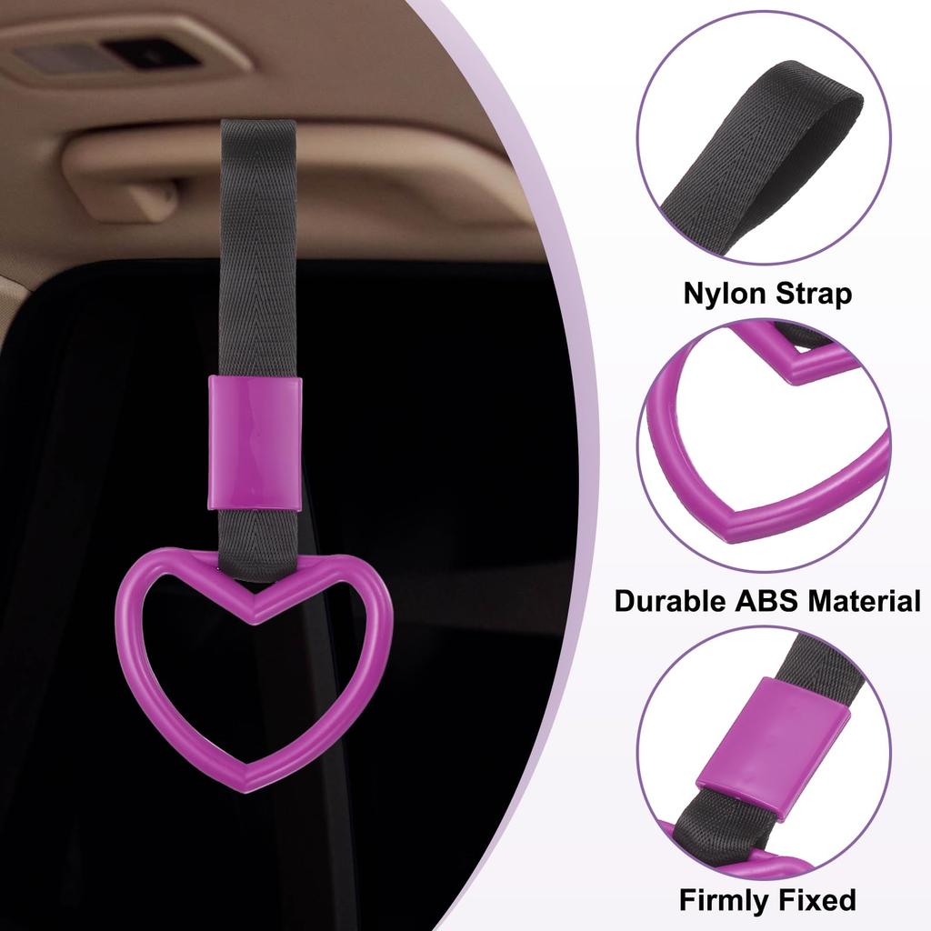 Car Steering Wheel Set of Rear Bumper Warning Car Drift Car for [PATIKIL] Heart-shaped Strap, 2, Ring, Handrail, Decoration, Keychain,