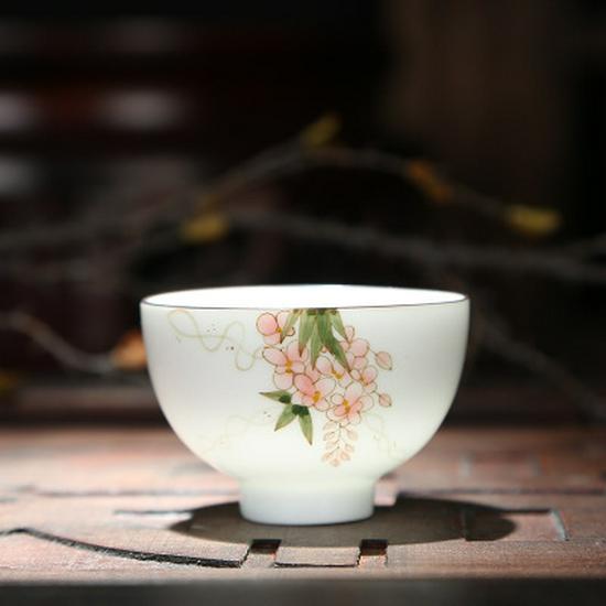 Hand-Painted White Porcelain Gongfu Tea Tasting Cup Gift Set