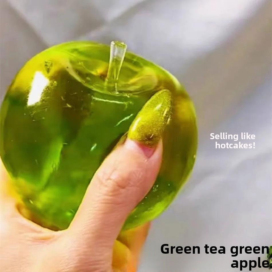 Green Apple Blue Maltose Squishy Toys Anti Stress Sensory Fidgets Toy Soft Simulated Transparent Slow-Rebound Decompression Toy