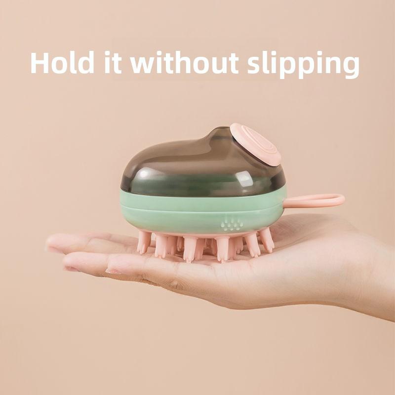 Head Meridian Hair Washing Silicone Massage Brush, Automatic Liquid-added Bath Shampoo Brush, Shower Cleaning Brush
