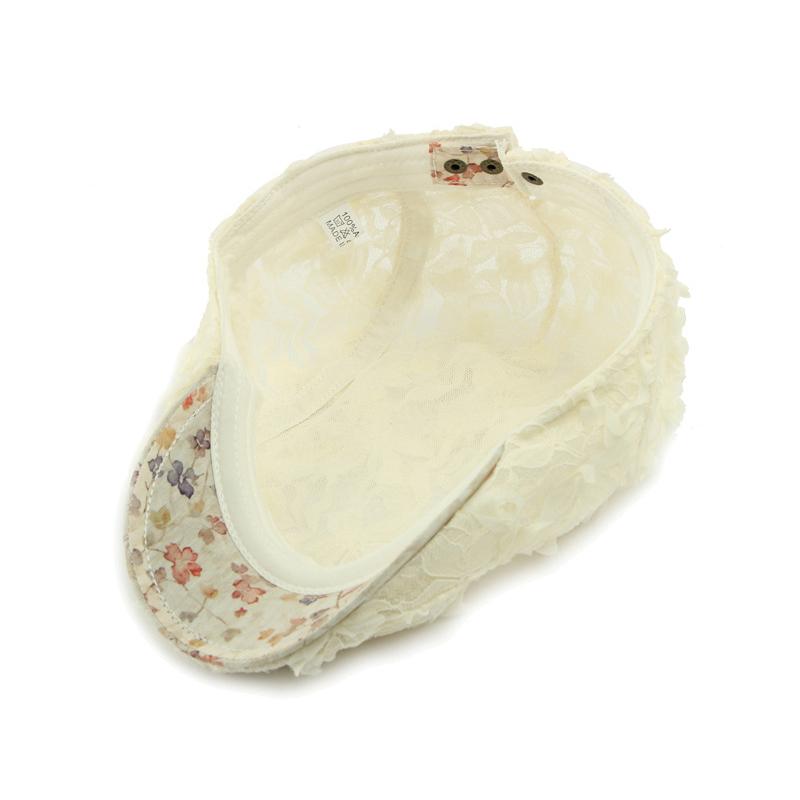 Summer Cap Women's Lace Flower Beret Lightweight Breathable Mesh Cap Painter's Cap