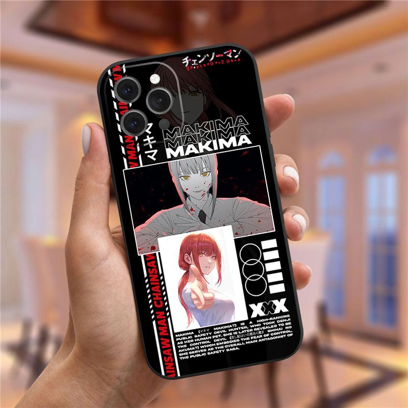 Japānas karikatūra Anime motorzāģa vīrieša tālruņa korpuss iPhone 13 Pro Max XR XS Max 6s 7 8 Plus 12 Mini 11 Pro Max mīksts TPU vāciņš Funda