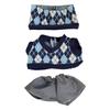 Argyle Pattern Set (Headband, Vest, and Pants) for 10cm Plush Doll, Blue, Plush Clothes, Kigurumi Accessories, Otaku Activities, Doll Mascot,