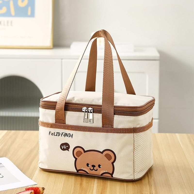 Cute Thermal Lunch Box Bag Student Portable Large Capacity Insulated Lunch Bag Waterproof Reusable Picnic Bag Cooler Bag Large Capacity Bento Bag