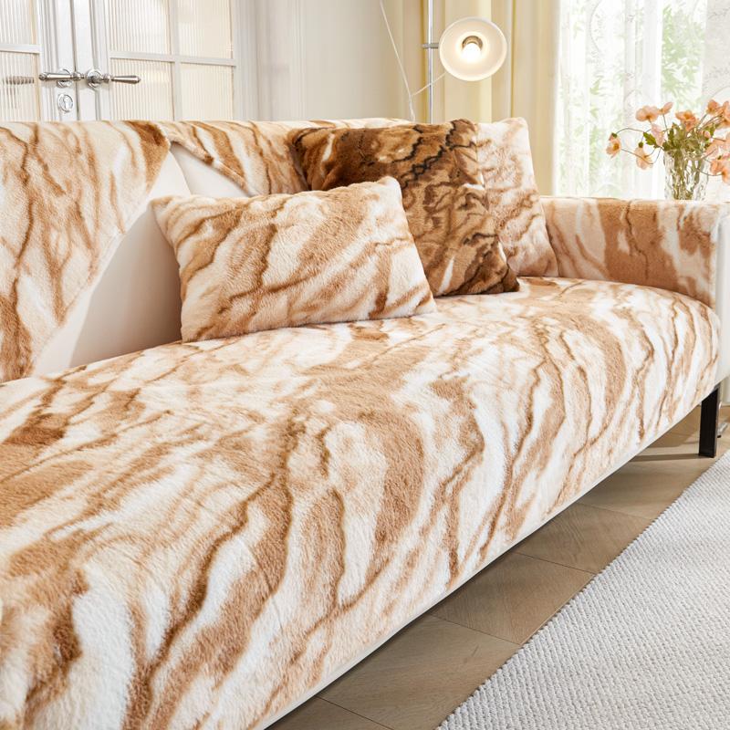 

Утолщенные плюшевые чехлы для диванов, нескользящий коврик для дивана, зимние теплые моющиеся чехлы для диванов для гостиной, бархатное мягкое полотенце для дивана 70x70cm серый