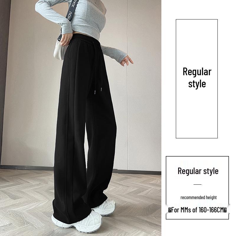 Narrow-to-Wide Leg Women's Spring/Autumn 2025 Sweatpants - Small Size, Straight Leg, Casual Sportswear