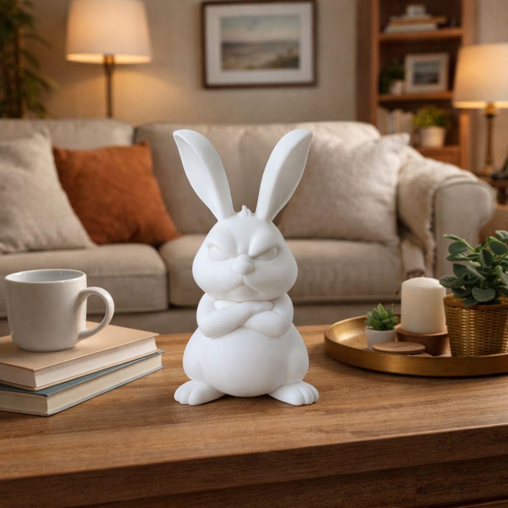 Süßes Oster-Fitness-Hase Lustiger Plastik-Kleiner-Hase-Schmuck Realistische Handgemachte Muskulöse-Hase-Statue Wohnzimmer-Dekoration
