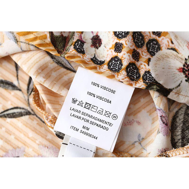 Xiaoyujia Export Fashion Diagonal Striped Flower Print Loose and Simple Artificial Cotton Long Sleeves Cotton Silk Shirt