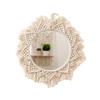 Boho Macrame Woven Round Mirror Large Size Structure Wall Hang Application Bedroom Living Room Basic Home Aesthetic Ornament