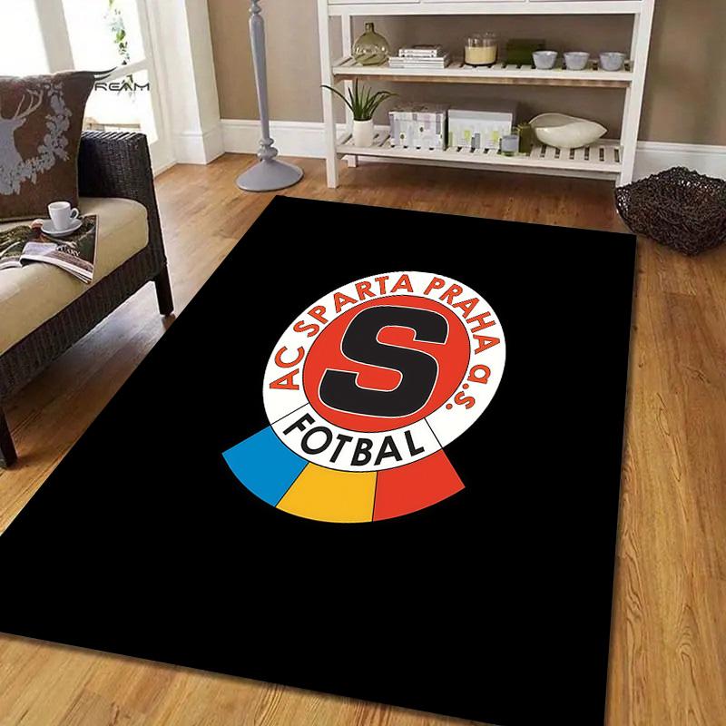 Tappeto Quadrato con Fantasia a Quadri AC Sparta Prague, Tappeto da Area, Tappeto per Soggiorno Camera da Letto Divano Sala Giochi Decorazione, Tappetino Antiscivolo