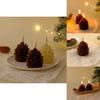 Elegant Brown And Beige Flameless Pinecone Candles For Festive Holiday Decor
