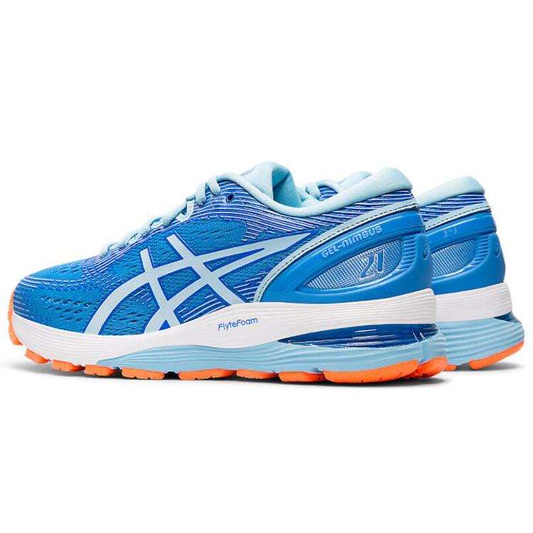 Ny Asics Gel Nimbus 21 Bred 'Blue Coast Skylight' Dame 1012A155-400