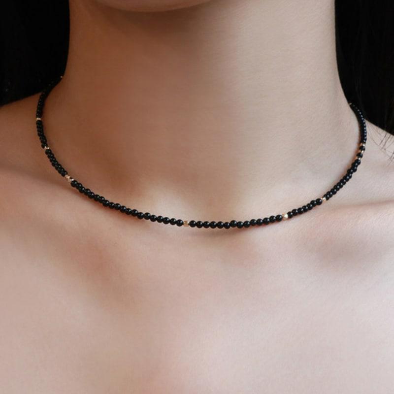 Less Is More Onyx Beads Necklace