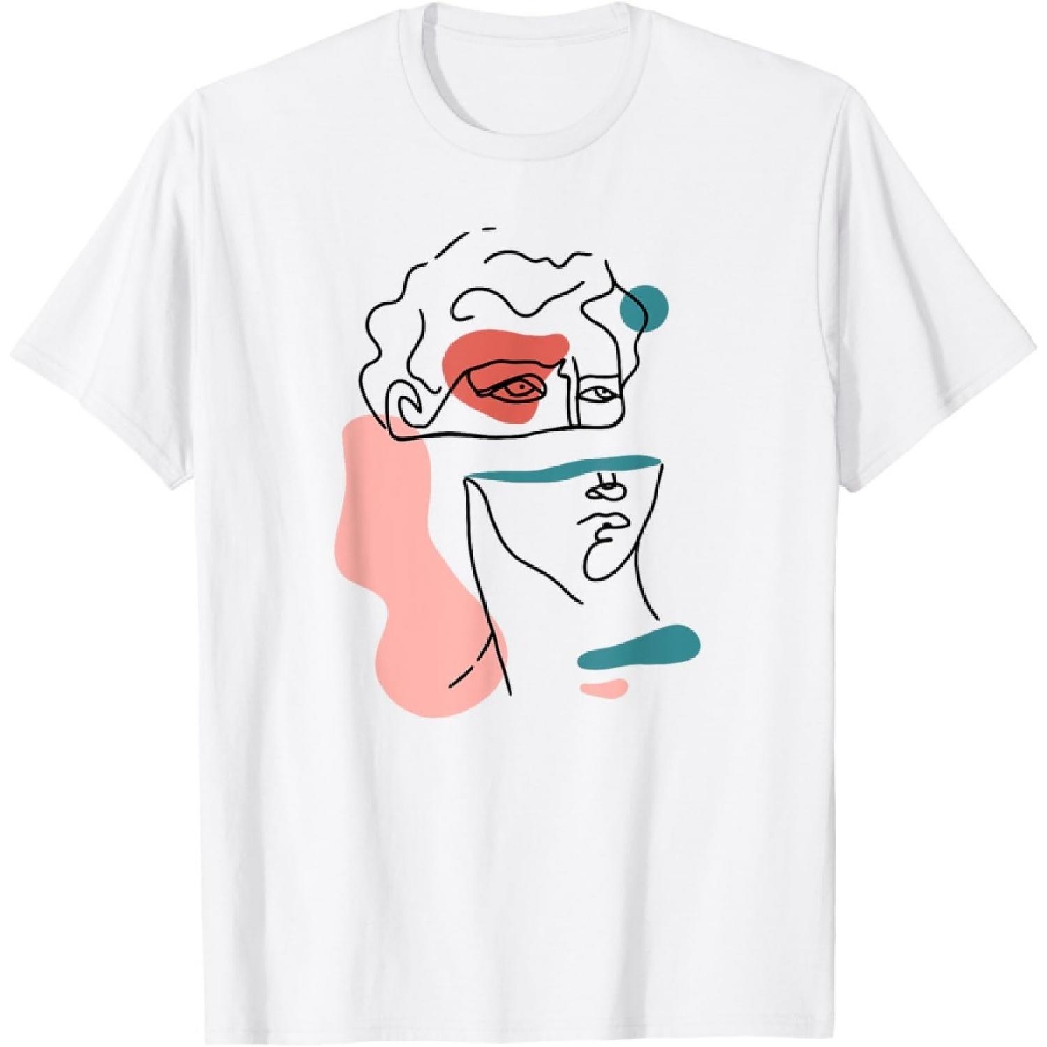 David Abstract Line Art Statue T-Shirt S