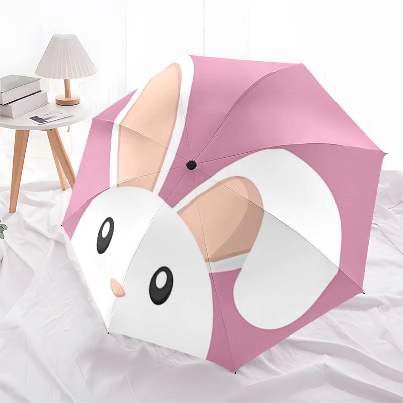 1pc Rabbit Automatic Open/Close Folding Umbrella - Compact 8-Rib Design, Daily Use, Perfect Gift for Friends & Family yy260327077