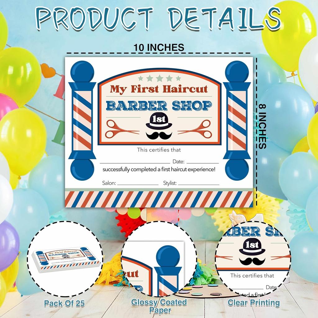 First Haircut Certificates, First Haircut Award, Barber Shop Little Boy's Girl's First Haircut Certificate, First Haircut Achievement Certificates of