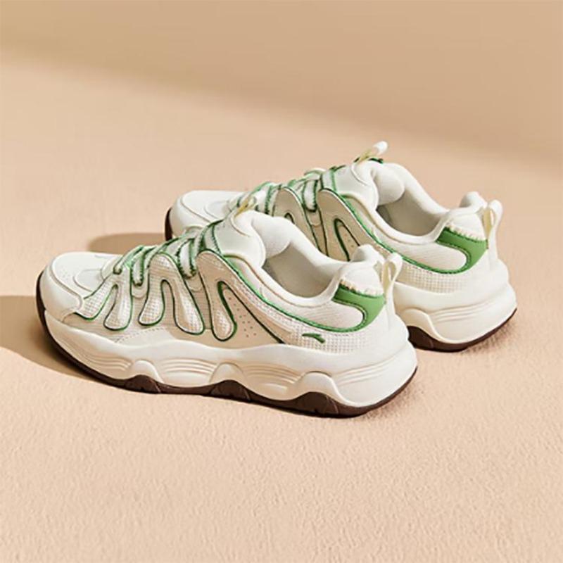 Anta Milkshake 2 womens low top casual shoes white green stylish versatile wear resistant height increasing 122548881-2