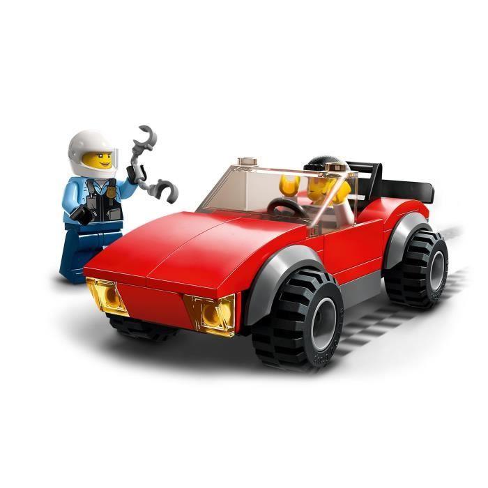 LEGO® City 60392 La Course-Poursuite De La Moto De Police, Jouet Voiture De Course Et 2 Policiers