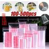 8 Wire Self Sealing Transparent Plastic Polyethylene Sealable Zipper Bag Food Storage Fresh Packaging Reusable Multiple Sizes