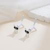 Charming Black Cat Kitten Stud Earrings for Women - Stylish & Elegant Design