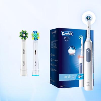 Oral B Pro Ultra Electric Toothbrush Pro 4 Pressure Sensor 48,800 Strokes/Min 2 Min Timer 30s Reminder 4 Modes 3 Brush Heads