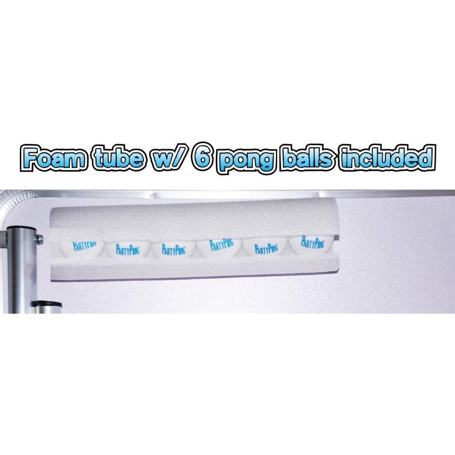 8 Fuß klappbarer tragbarer Pong-Tisch mit optionalen Becherhaltern und LED-Leuchten für Indoor-Outdoor-Freizeit, ideal für das Heim-Spielzimmer