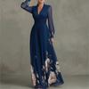 2026 Cross-border Foreign Trade Women's Clothing, New Spring Models In Europe, America, Fashionable and Elegant Printed Waist V-neck Pendulum Dress