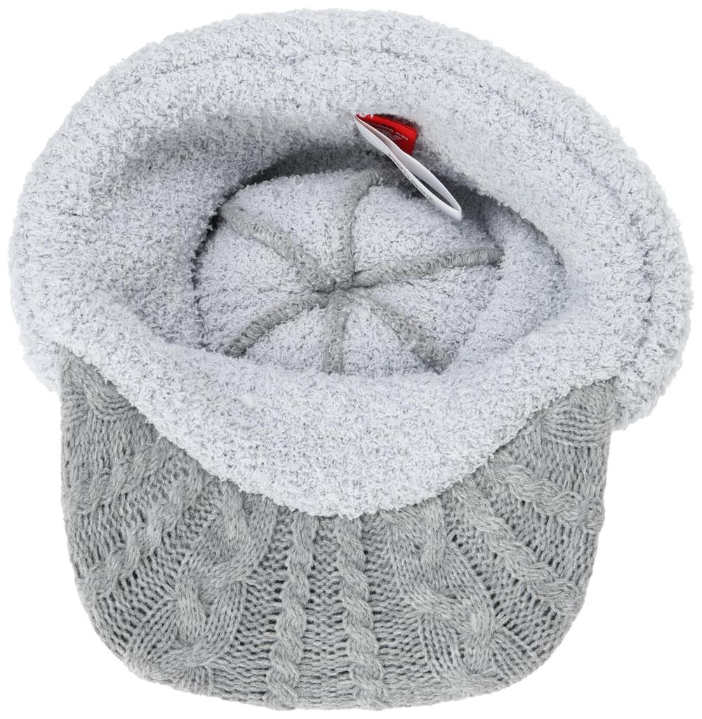 Golf 2WAY knit cap with brim ear FR [New Balance] (folded muffler) / Women's / 012-4287503 020_Gray