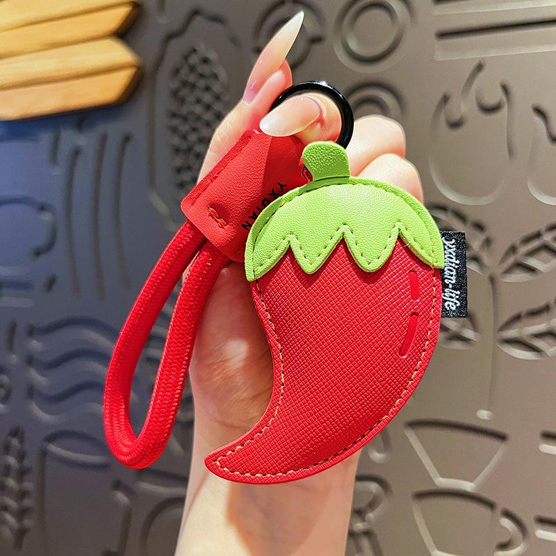 Creative Leather Fruit Cartoon Eggplant, chili, carrot Doll Exquisite Gifts Bags Hanging Accessories Bag Charm