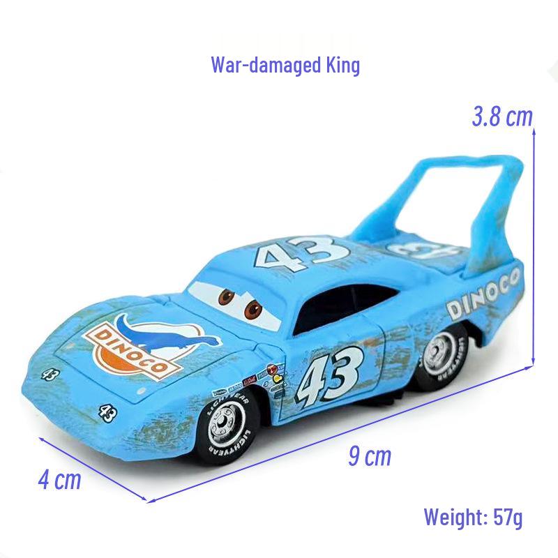 Lightning McQueen Battle-Damaged Version No. 43 Alloy Racing Car Model Toy for Kids