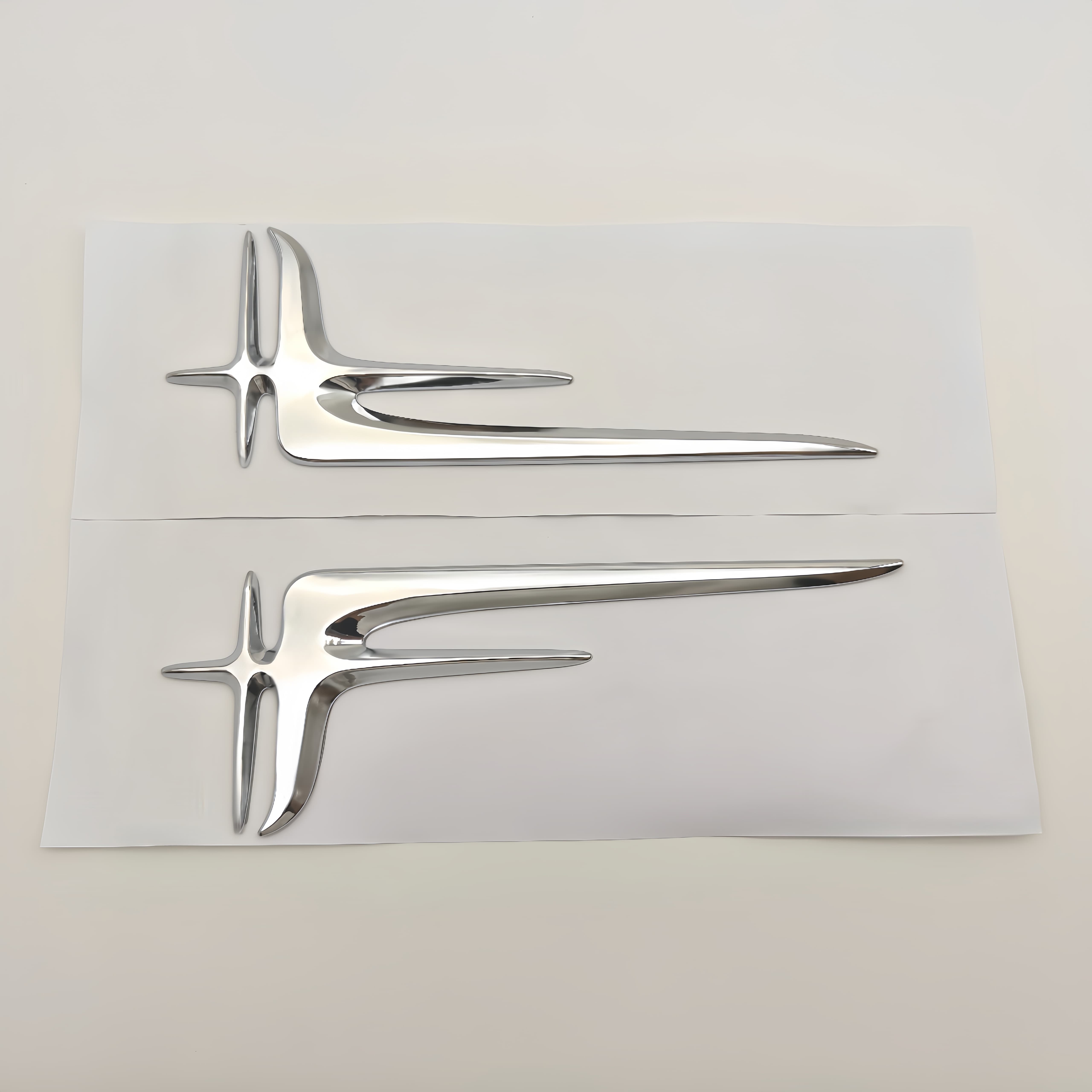 2pcs ABS Car Left Right Side Fender Badge Sticker серебряный