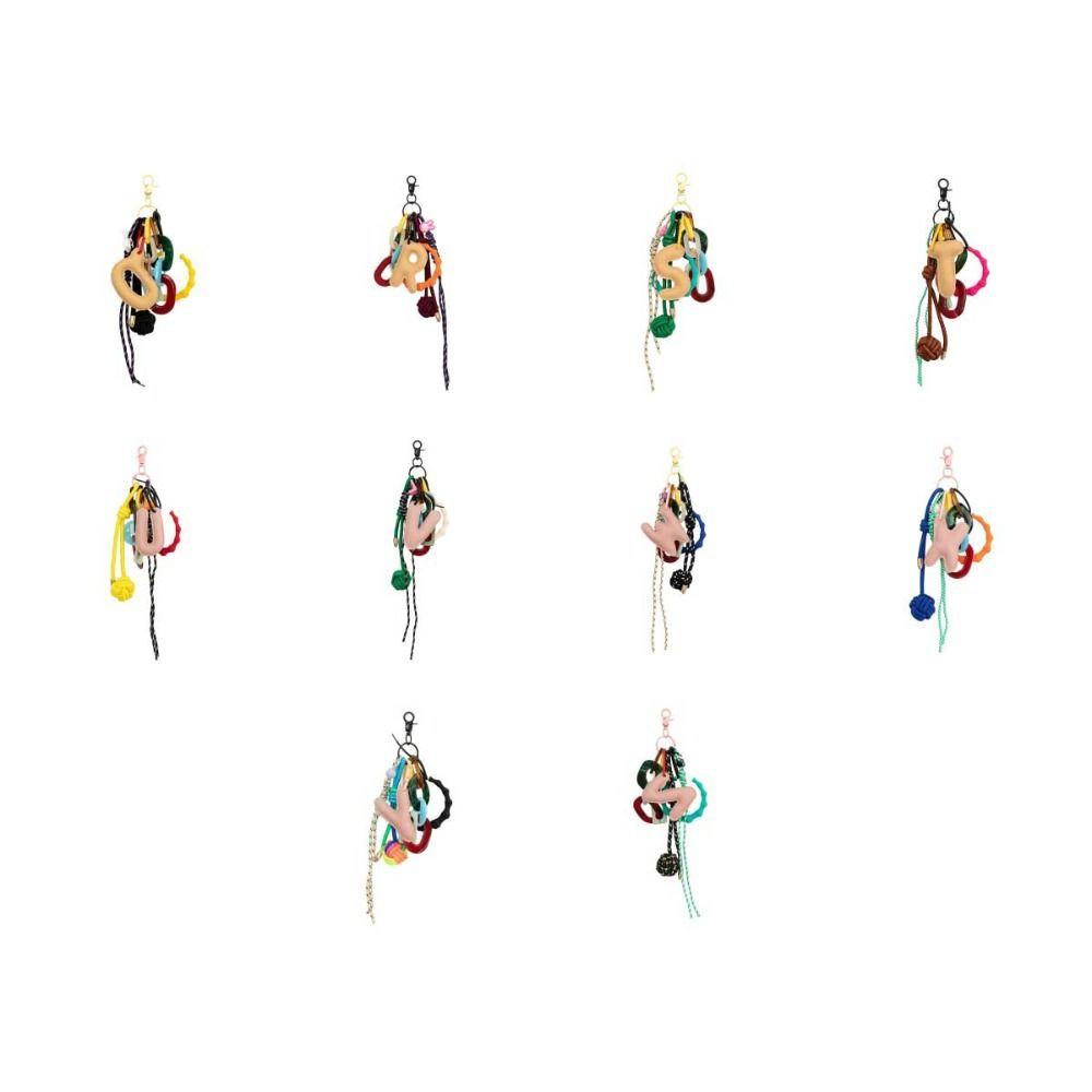 Backpack Decor English Letter PU Keychain Uppercase Letter DIY Keyring  Men/Women