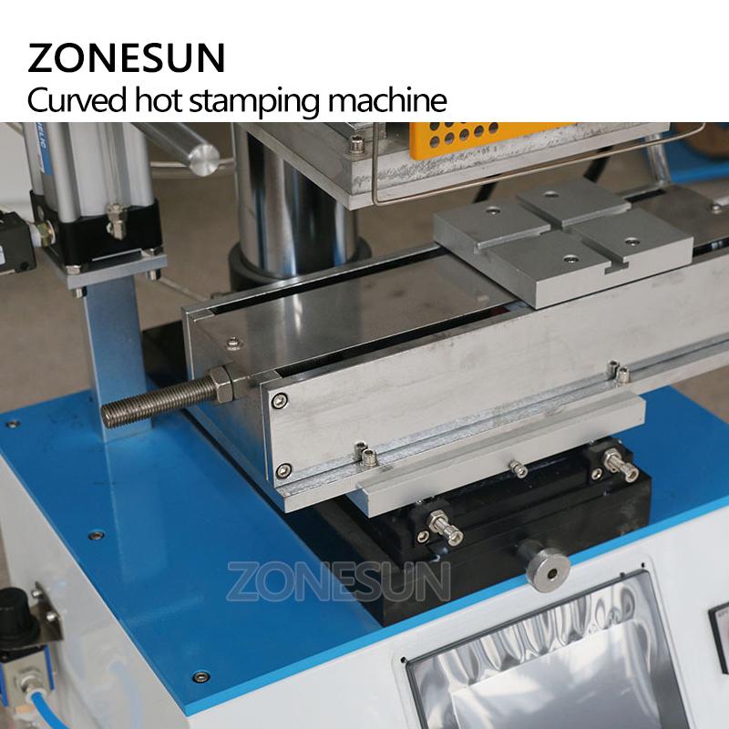 ZONESUN ZY-819R 150*230mm Round Cosmetic Bottle Leather LOGO Paper Customized Hot Foil Stamping Machine Heat Press Machine