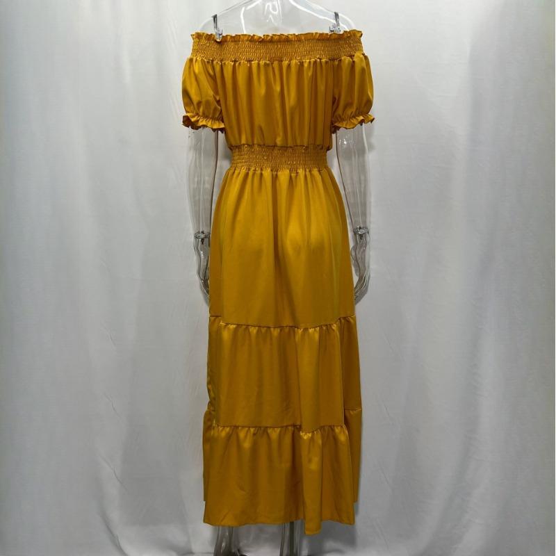 GMXIA Women's Dresses One Shoulder Spring Short Sleeve Long Dresses