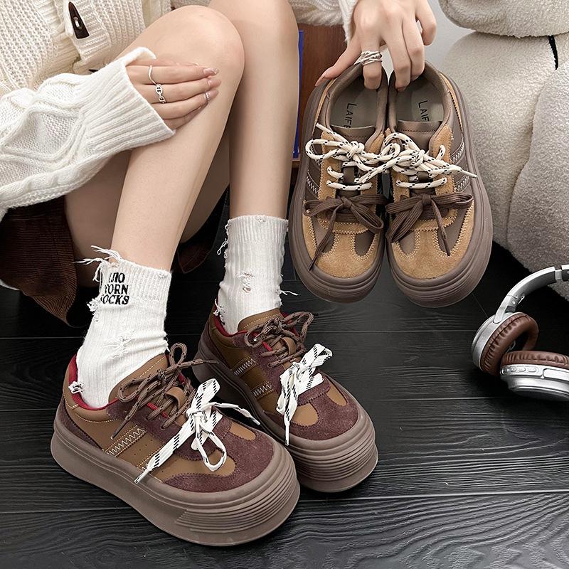 Platform casual board shoes bread shoes new ugly cute casual versatile sports shoes women