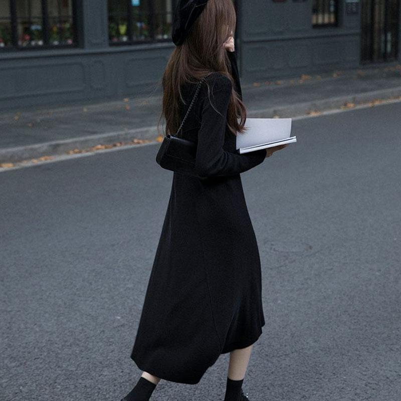 Lange Pullover Pullover Frauen Knie Über Herbst und Winter Neue Lose High Neck Solide Strick Kleid Lange Pullover Pullover Weibliche