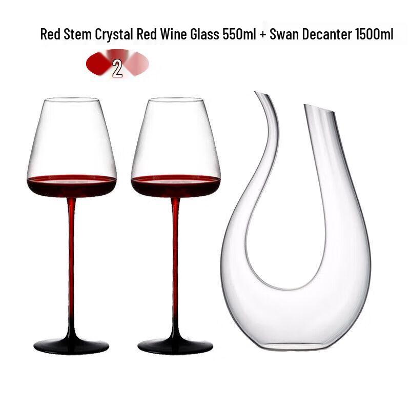 Crystal Burgundy Wine Glass & Decanter Set