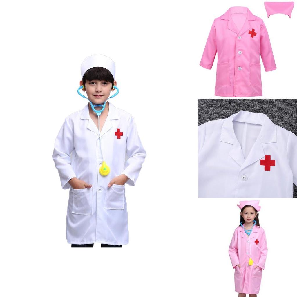 Colorful Nurse Paramedic Scrub Uniform For Kids With Comfortable Long Sleeves And Patch Pockets