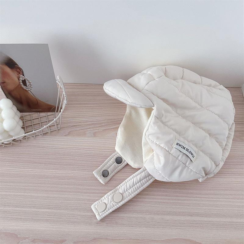 Boys And Girls Baby 2024 Winter Children's Warm Hat Letter Korean Style Fashionable Thickened Cotton Ear Protection Hat