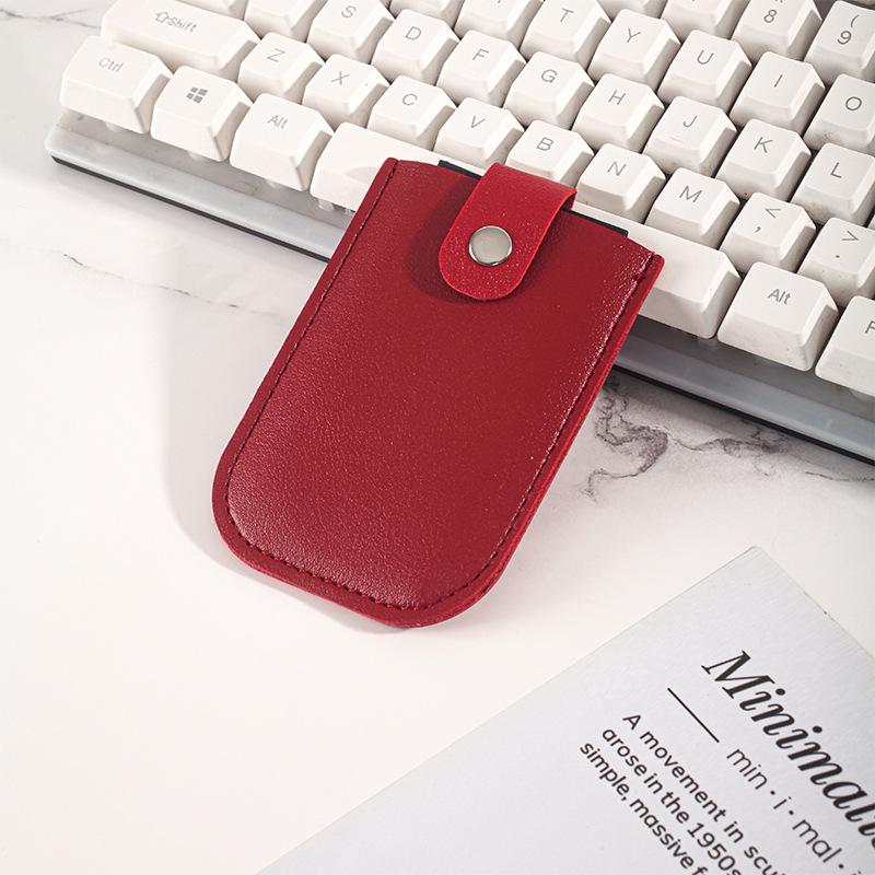 

Скрытый выдвижной картхолдер с несколькими слотами для карт, кожаный с застежкой-кнопкой, выдвижной картхолдер для картхолдера 11*8*0.4 красный